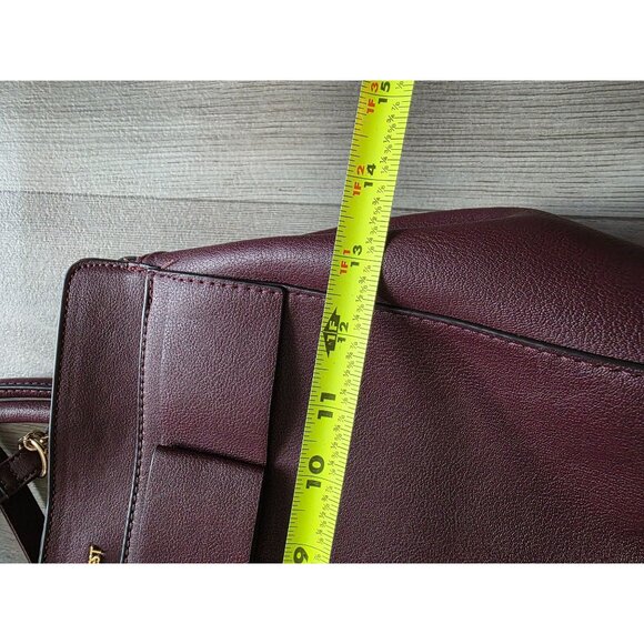 Nine West Mireya Satchel Burgundy Handbag With Bow Detail & Chain Strap - Picture 9 of 11